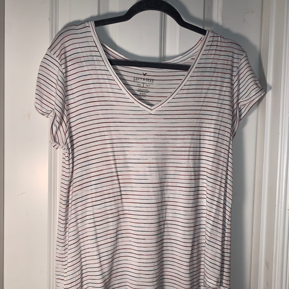 AE Soft and Sexy White Top with Stripes - Picture 2 of 5